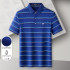 Pierre Cardin Men's Blue Striped Polo Shirt – Silk-Infused Cotton Blend P741TSA005ZQ5S